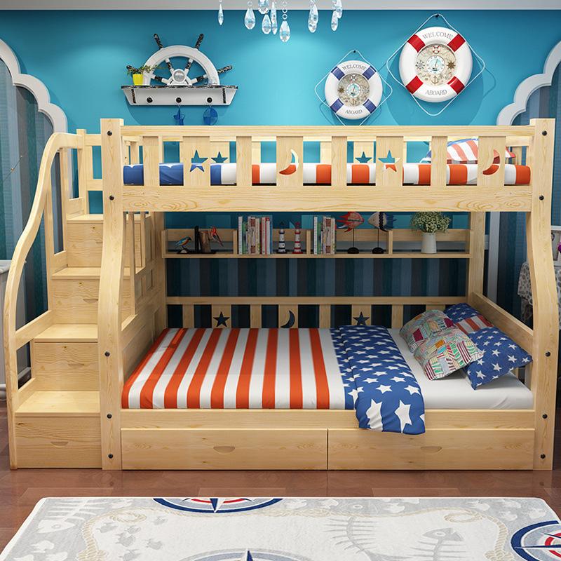 纯实木儿童双层床 实木上下床儿童床上下铺组合松木高低子母床
